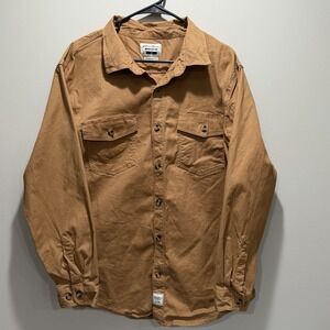 Eddie Bauer Workwear Foreman Fit Long Sleeve Shirt Jacket Mens XL Tan Canvas